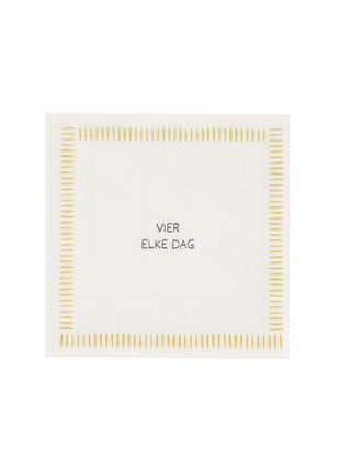 Servetten Vier Elke Dag wit/oker - Zusss
