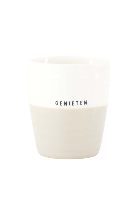 Koffiemok Genieten wit/zand - Zusss