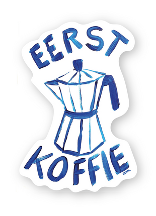 Sticker Eerst Koffie - Gentil