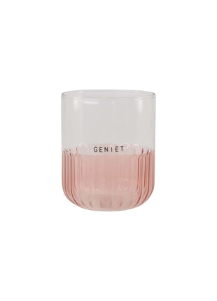 Drinkglas - geniet - transparant/roze (0706-027) - Lifestyle - Koken & Tafelen - Servies - Glaswerk & Bestek