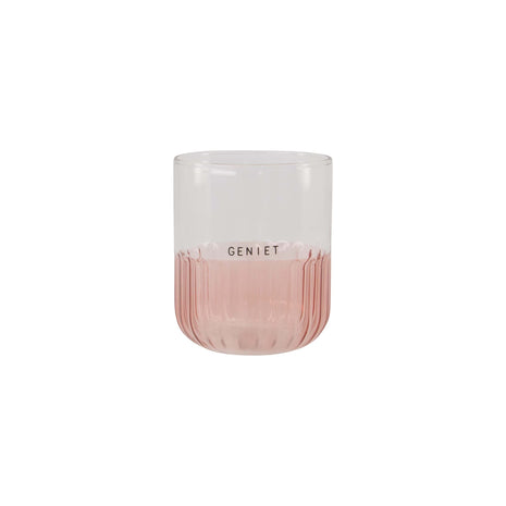 Drinkglas - geniet - transparant/roze (0706-027) - Lifestyle - Koken & Tafelen - Servies - Glaswerk & Bestek