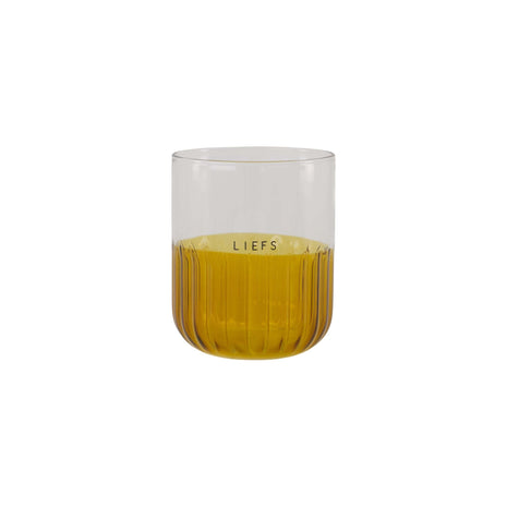 Drinkglas - liefs - transparant/oker (0706-029) - Lifestyle - Koken & Tafelen - Servies - Glaswerk & Bestek