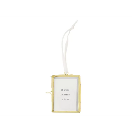 Pendentif photo en métal or, symbole d'amour et de lumière