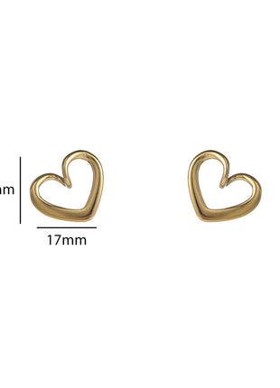 Open Heart Stud - 14K