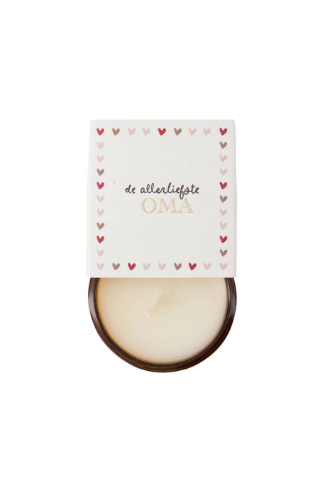 Geurkaarsje in wikkel de allerliefste oma - oker/wit by Zusss