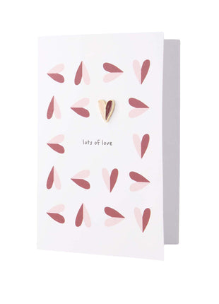 Broche carte de vœux « plein d'amour » rose/rouge - rose/rouge