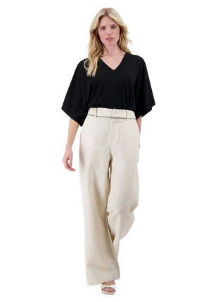 T-shirt wijde mouw met embroidery - Black by Zusss