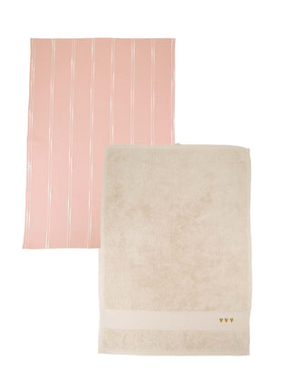 Keukenset streep hartjes - multicolor/zand - Lou Lou