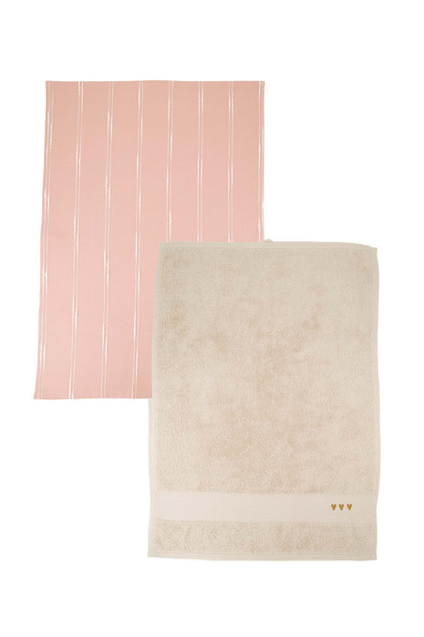 Keukenset streep hartjes - multicolor/zand - Lou Lou