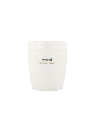 Espressokop ’merci mon ami’ - wit/zwart/goud - Lifestyle - Koken & Tafelen - Servies