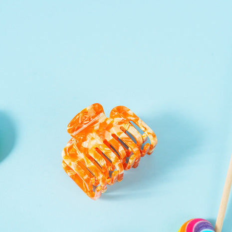 Evi - Extra tandjes Clip Marmer oranje - Modeaccessoires - Haarspelden