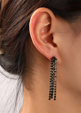 Oorbellen - Sparkle Lines Dangle - 14K + champagne