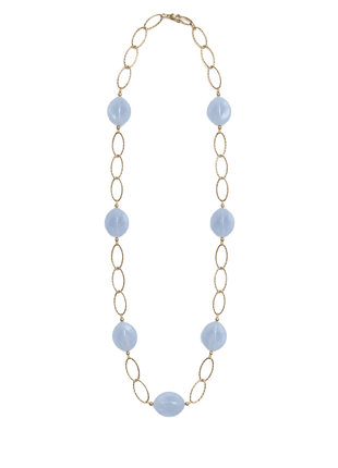Long Stone Link Necklace - N61463 - 14K + Blue by Day & Eve
