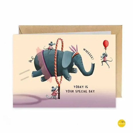 Wenskaart - Today is your special day by Illustralies