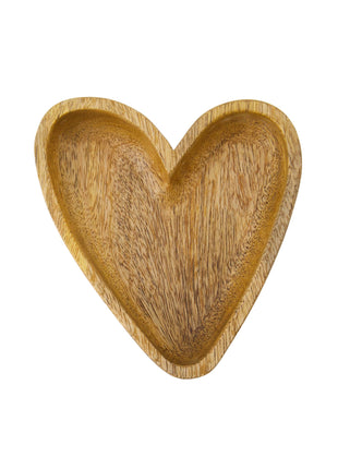 Houten kom hartje M - naturel