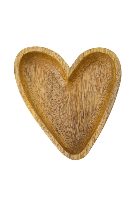 Houten kom hartje M - naturel