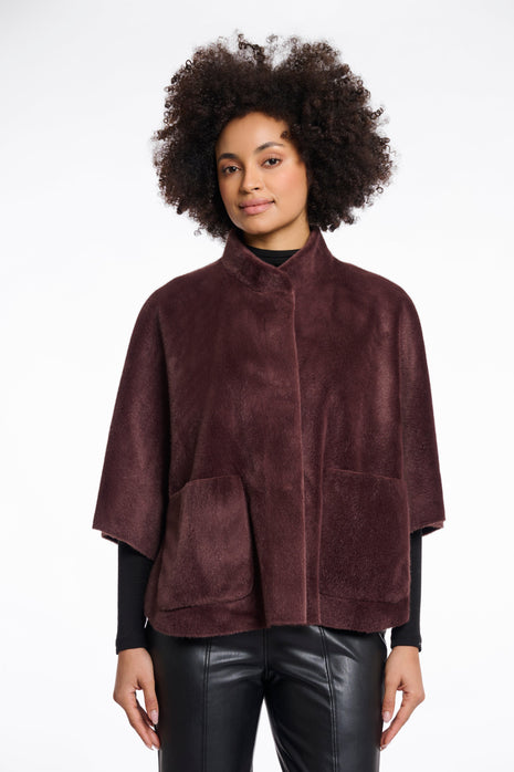 Faux fur cape Dewi.7002511 Chocolate bean Kleding Jassen