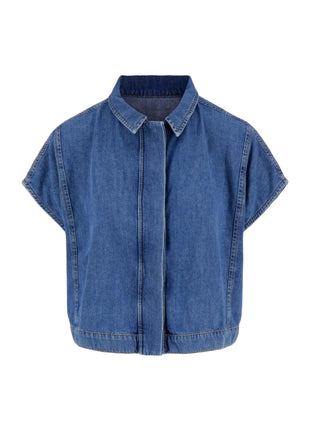 Denim mouwloos jack - 0310-0025 by Zusss