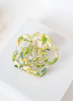 Fleur - Bloem Clip Licht groen gevlekt - Modeaccessoires - Haarspelden