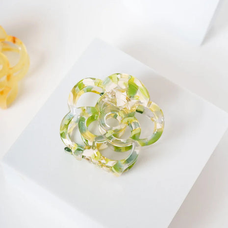 Fleur - Bloem Clip Licht groen gevlekt - Modeaccessoires - Haarspelden