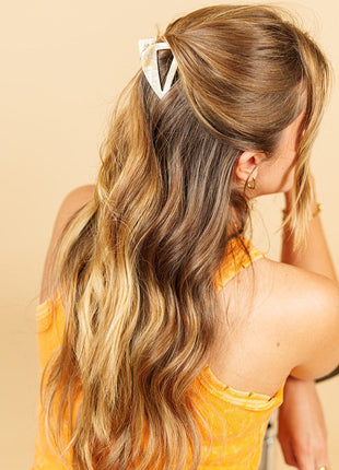 Flo - Driehoekige clip Marmer wit - Modeaccessoires - Haarspelden