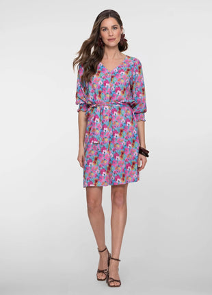 Jurk met fleurige print - 67100-20 by Geisha