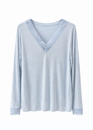 Shirt met kant - Gera A603 (light blue)