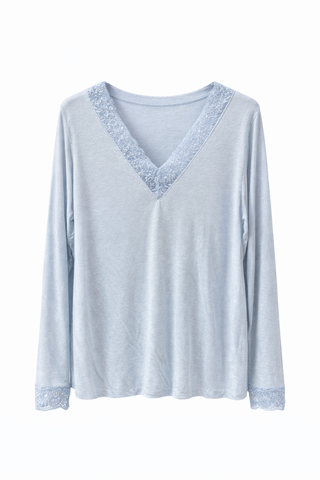 Shirt met kant - Gera A603 (light blue)