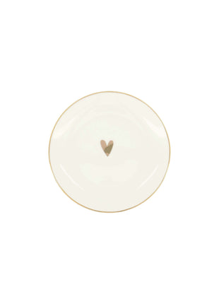 Gebaksbordje - hartje - wit/goud - Lifestyle - Koken & Tafelen - Servies