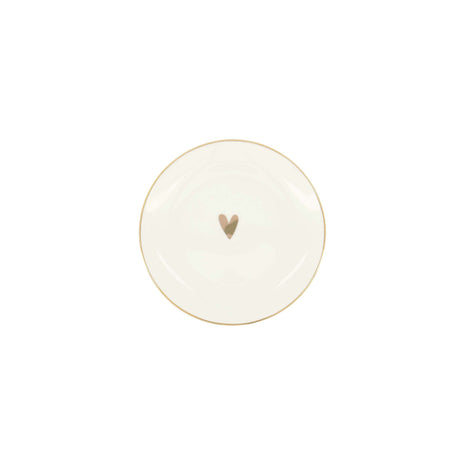 Gebaksbordje - hartje - wit/goud - Lifestyle - Koken & Tafelen - Servies