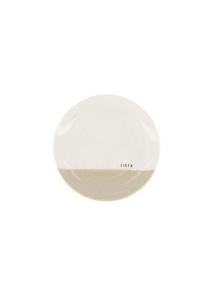 Gebaksbordje - liefs - wit/zand - Lifestyle - Koken & Tafelen - Servies