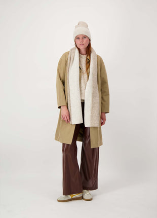 Gebreide rib sjaal – taupe - taupe / One Size - Modeaccessoires - Sjaals & mutsen