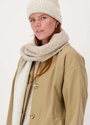 Gebreide rib sjaal – taupe - taupe / One Size - Modeaccessoires - Sjaals & mutsen