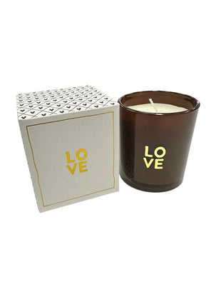 Geurkaars glas in doosje love - bruin - Cadeau’s & Lifestyle - Woonkamer - Kaarsen & Geurkaarsen