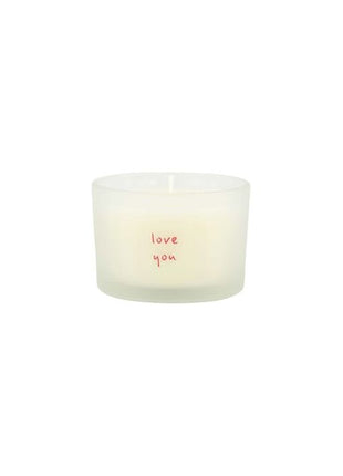 Geurkaars in wikkel - love you - wit/rood - Lifestyle - In huis - Kaarsen - In een pot