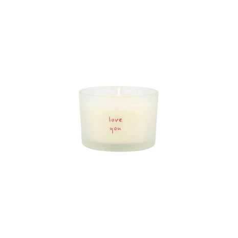 Geurkaars in wikkel - love you - wit/rood - Lifestyle - In huis - Kaarsen - In een pot