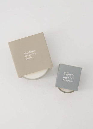 Geurkaars in wikkel ’thank you’ wit/grijsgroen Cadeau’s & Lifestyle Woonkamer Kaarsen & Geurkaarsen