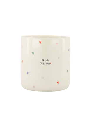 Geurkaars - Keramiek hartjes - 10x10cm - Lifestyle - In huis - Kaarsen - In een pot