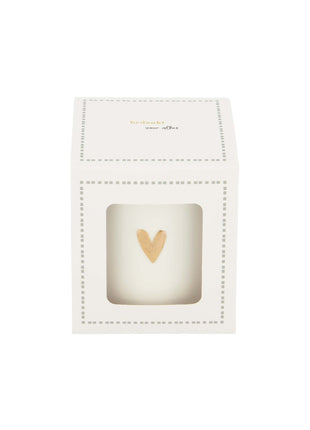 Geurkaars keramiek in doosje - ’bedankt’ - wit/goud/grijsblauw - Cadeautjes & Lifestyle