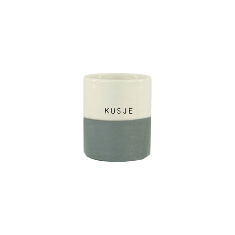 Geurkaars reactive glaze kusje m wit/grijsblauw (0503-303) - Lifestyle - In huis - Kaarsen - In een pot