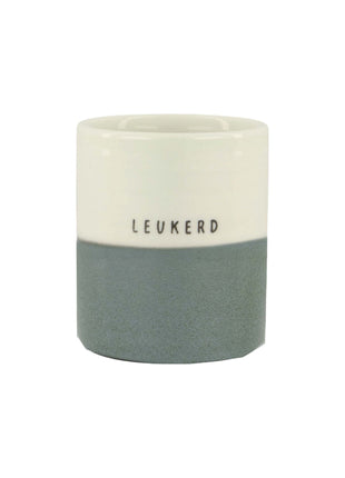 Geurkaars reactive glaze leukerd l wit/grijsblauw (0503-302) - Lifestyle - In huis - Kaarsen - In een pot