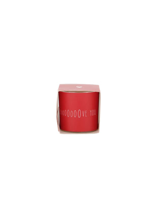 Geurkaarsje in wikkel - ’i love you’ - wit/rood - Lifestyle - In huis - Kaarsen - Wenskaarsen