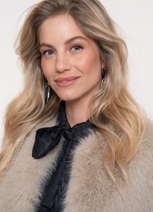 Gilet fake fur - 55852 (beige) - Kleding - Blazers & vestjes