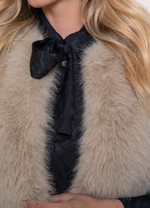 Gilet fake fur - 55852 (beige) - Kleding - Blazers & vestjes