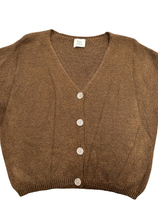 Gilet met knopen - Fleur - Bruin - Bruin / One Size - Kleding - Truien en cardigans