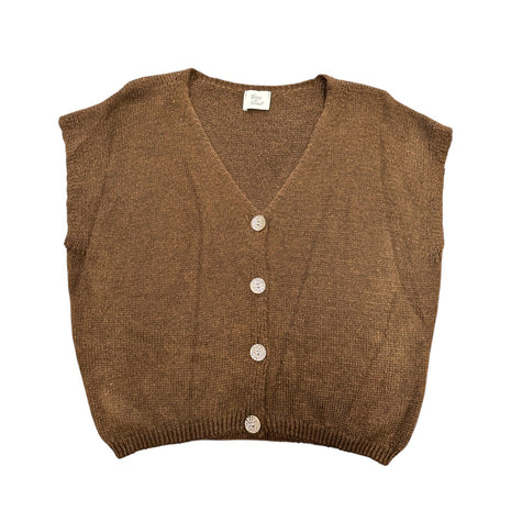 Gilet met knopen - Fleur - Bruin - Bruin / One Size - Kleding - Truien en cardigans