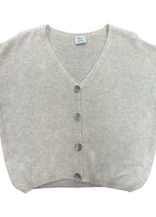 Gilet met knopen - Fleur - Off-white - Off-white / One Size - Kleding - Truien en cardigans