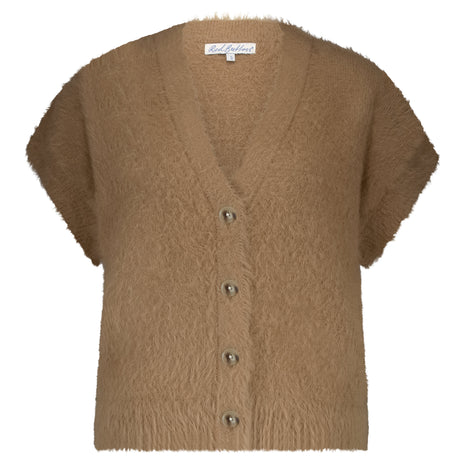 Gillet - Sleeveless Fuzzy – Almond - SRB4672 - Kleding - Truien en cardigans