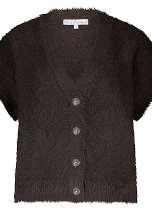 Gillet Sleeveless Fuzzy – Zwart SRB4672 Kleding Truien en cardigans