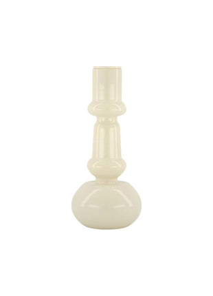 Glazen kandelaar - 18cm - zand - Lifestyle - In huis - Decoratie